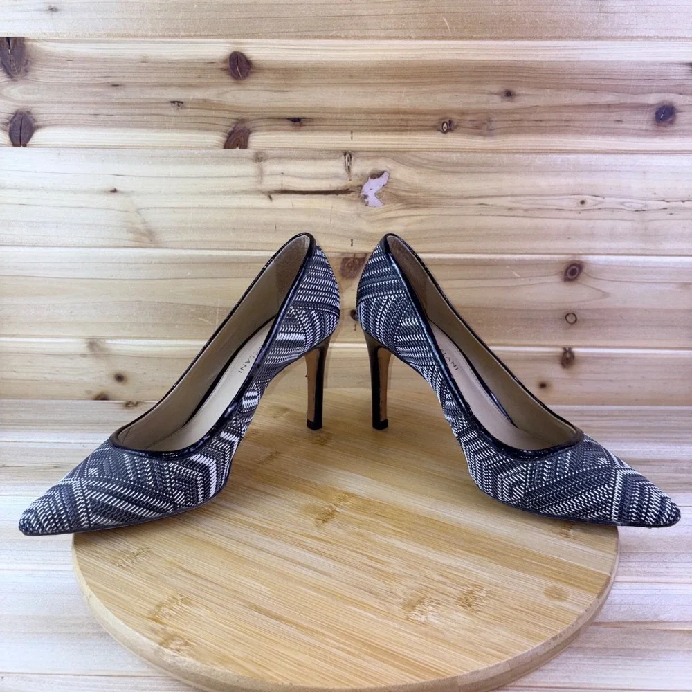 Antonio Melani Heels Womens 9 M Black and White Geometric Stiletto Pumps